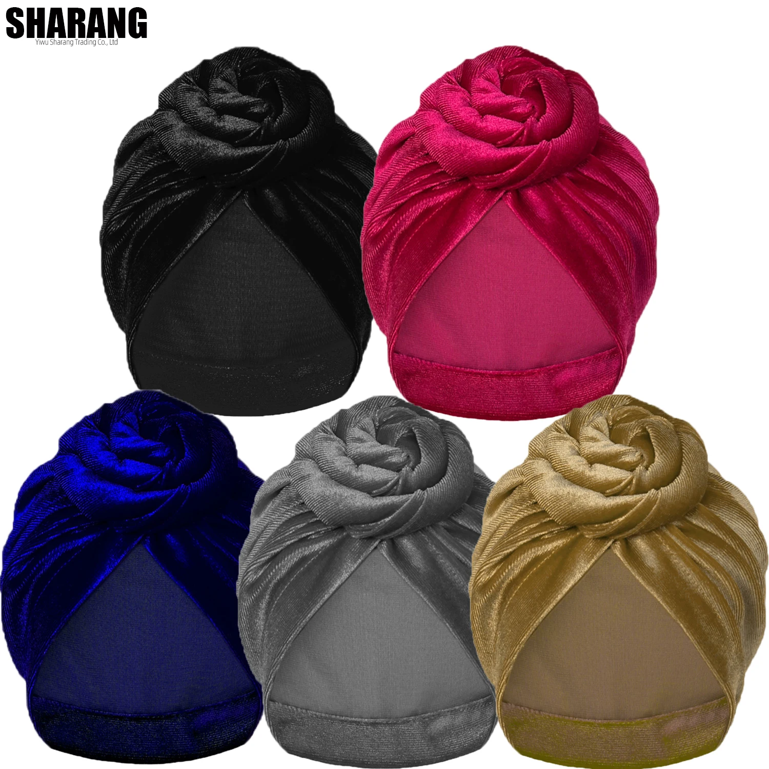 5-piece Package Women Chemo Cap Muslim Hijab Turban Inner Caps Hat Scarf Wrap Headwear Islamic Headscarf Beanie Bonnet Arab