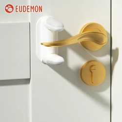 EUDEMON 2 Pcs Door Lever Lock Baby Proofing Door Handle Lock Easy to Install and Use 3M VHB Adhesive for Child Proofing