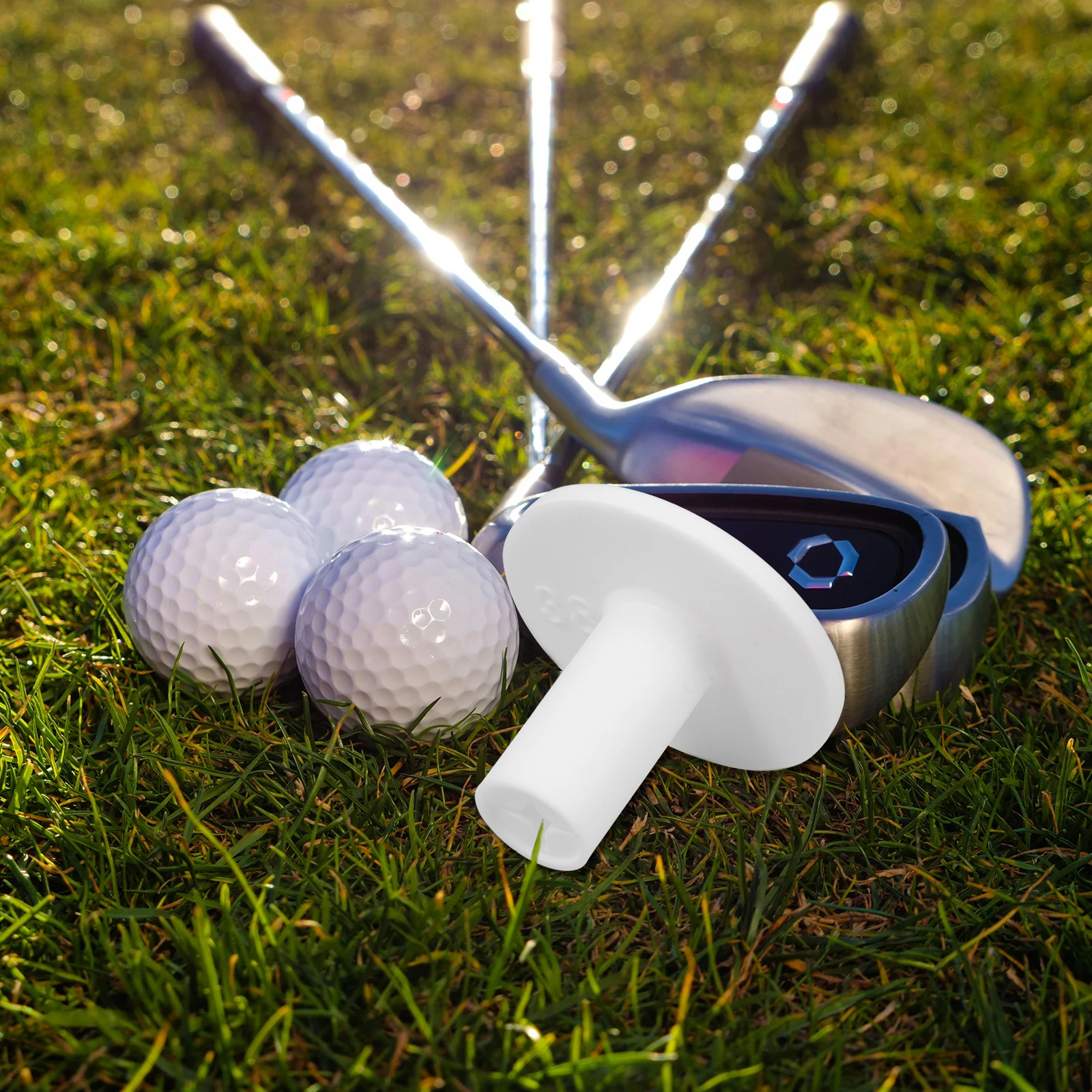 

6pcs Ball Tees Silicone Golfs Holders Holders Driving Range Practice Mat Stands Wear Resist Golfer Supplies Storage