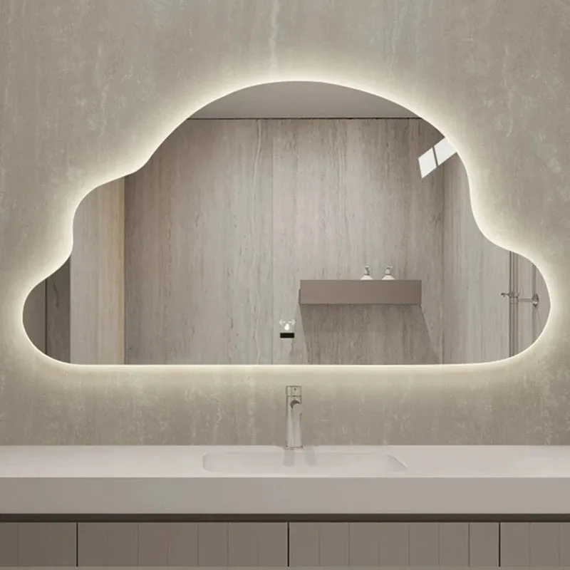 r*-Cloud Funky Mirror Wall Modern Wavy Makeup Accessories Decoration Aesthetic Mirror Irregular Hanging Espelhos Home Products