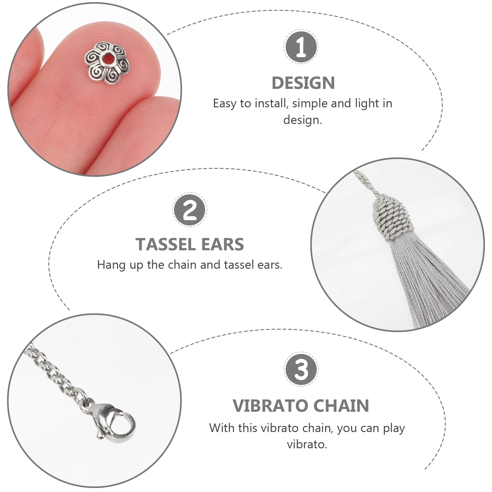 

Thumb Chain Mini Piano Finger Multifunction Kalimba Decorating Accessory Polyester Tremolo