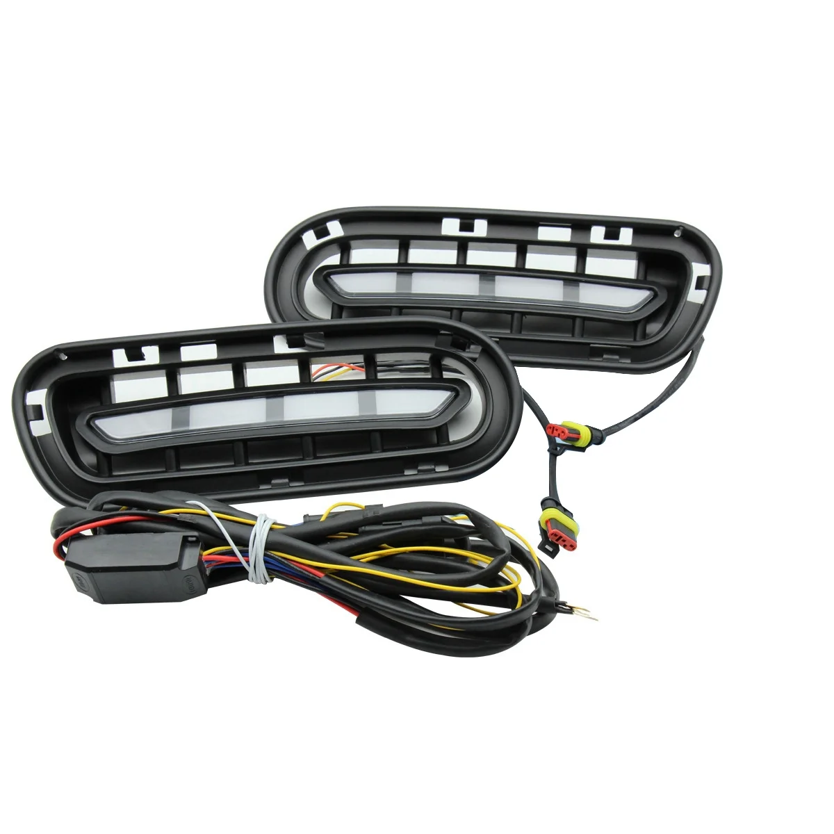 1Pair for Kia Stinger 2018-2022 Car DRL Daytime Running Lights LED Turn Signals Two Functions Front BumperFog Lamps