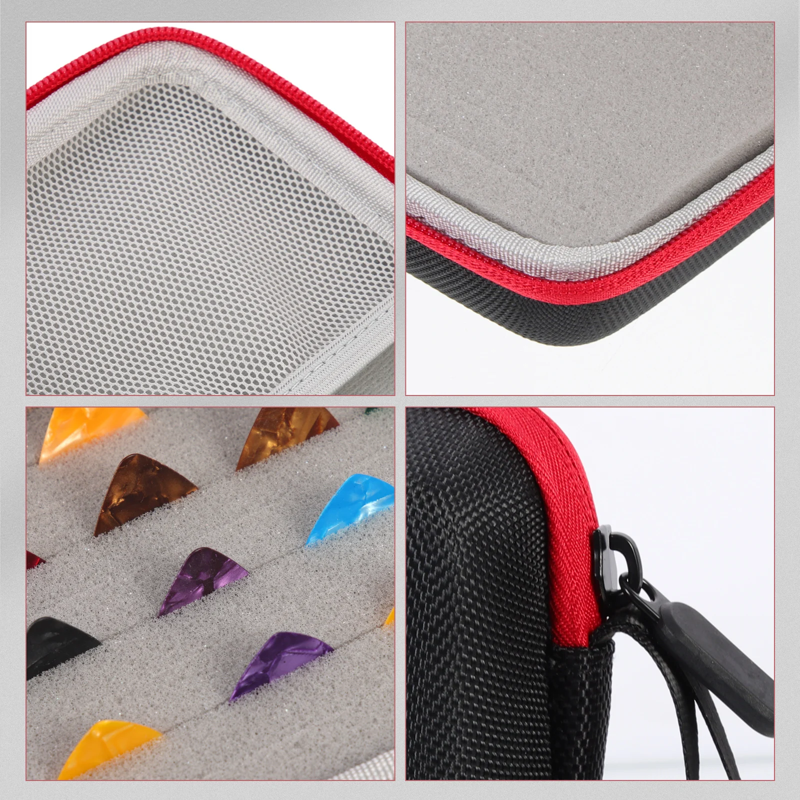 

Guitar Picks Storage Box Durable Plectrum Container Smooth Zipper Compact Portable Holder for Guitar Accessories Organizer Case