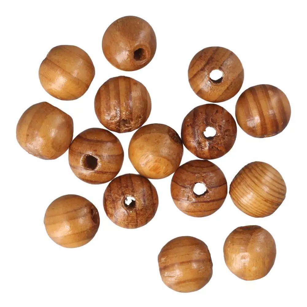 Handmade Decorations 12mm Natural Wooden Beads Round 16mm Wooden Craft Beads Wood Loose Spacer Beads DIY Handmade Decorations