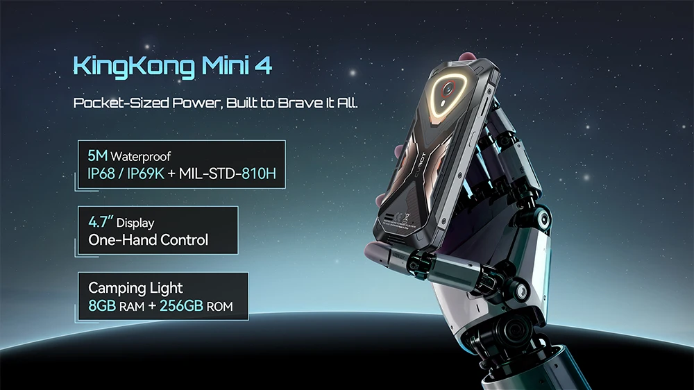 Cubot KingKong MINI 4 Android 15 NFC mini Rugged Smartphone 6GB RAM+128GB ROM 4.7 Inch Mini Phone 4700mAh 48MP Small Cellphone