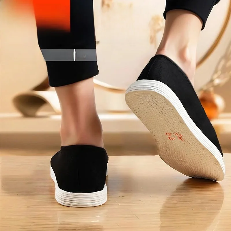 Handmade Men's Cloth Shoes Beijing Thousand Layer Sole Anti-slip Wear-resistant Breathable Driving Slip-on Casual Shoes