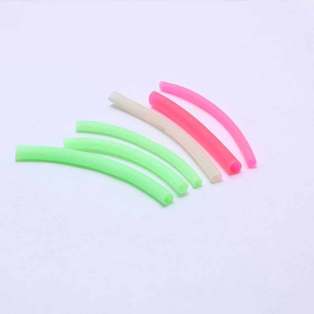 عبوة واحدة/متوهجة لصيد الأسماك بطول 1 متر في الأنبوب الداكن، وأنبوب خط صيد من السيليكون، وغطاء خط صيد كبير مضاد للعض #2