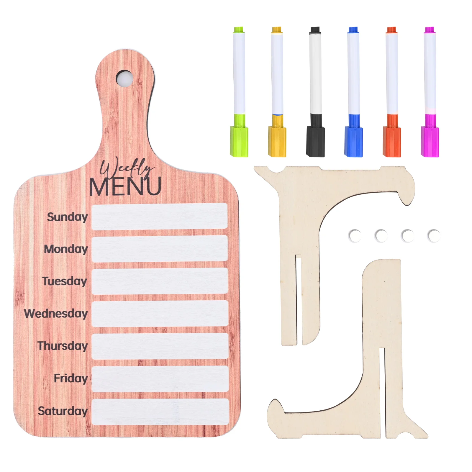 Magnetic Dinner Meal Planner Wood Write Clean Refrigerator Magnet Specifications Wooden Memo Board Specifications