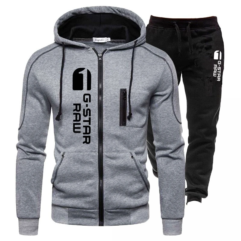 Chándal con estampado para hombre, sudadera informal, abrigo con cordón, pantalones de Jogging, sudaderas con cremallera, ropa de viaje de alta