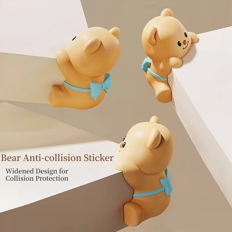 Cute Bear Corner Guards Kids Toddler Furniture Edge Protector Soft PVC Table Bumper with 3M Adhesive for Home Safety Decor
