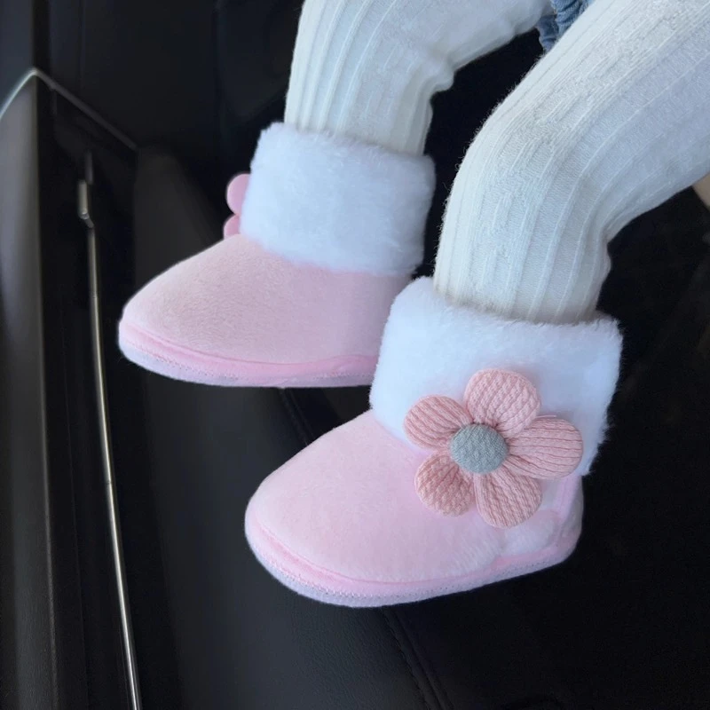 

Зимние сапоги для маленьких девочек и мальчиков, осенне-зимняя теплая хлопковая обувь для младенцев, нескользящая мягкая подошва, повседневные ботинки для первых ходунков для новорожденных