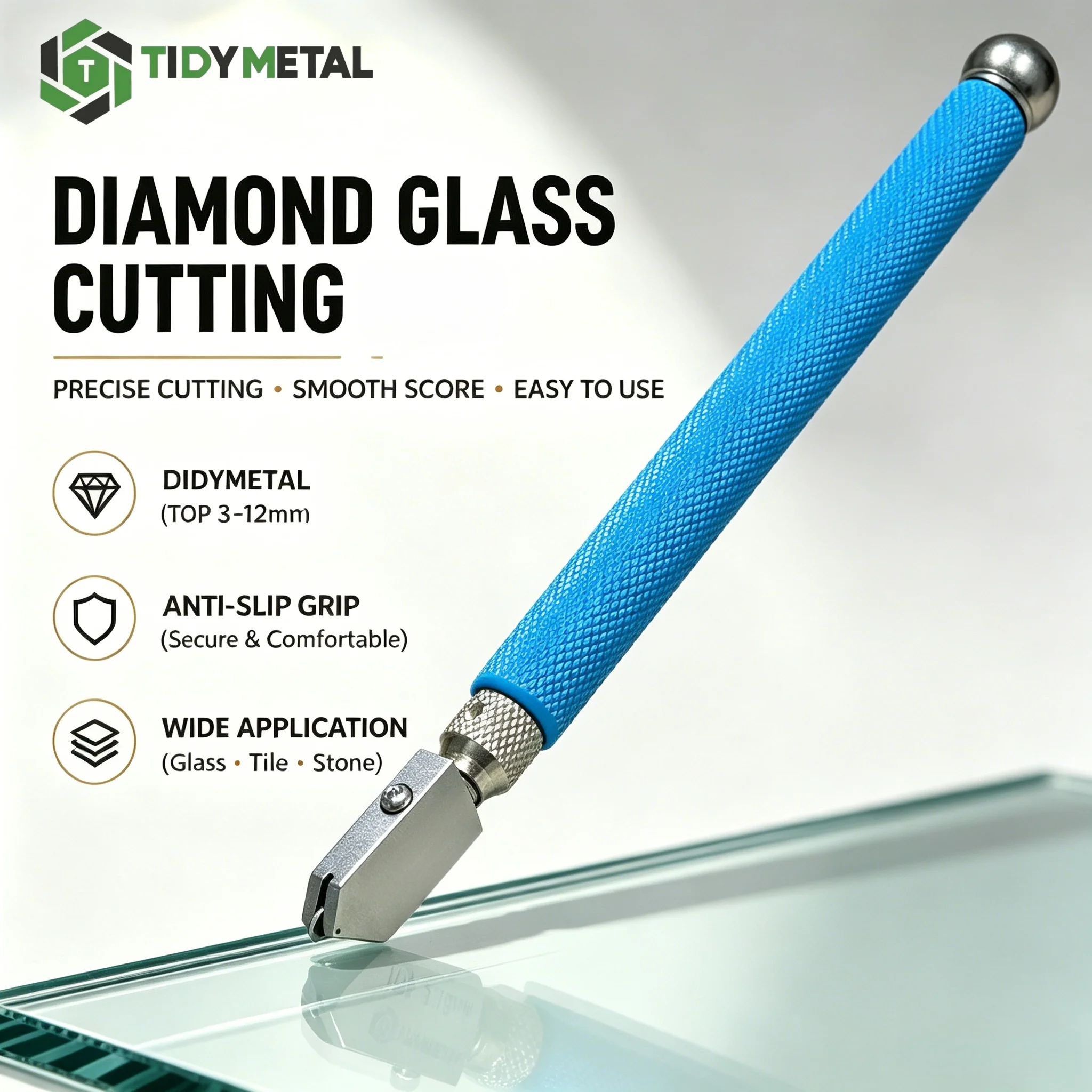 Glass Cutter Tool Professional Tile Glass Cutter with Diamond Blade Sharp Durable Manual Cutting Tool for Home DIY 3-19mm Glass