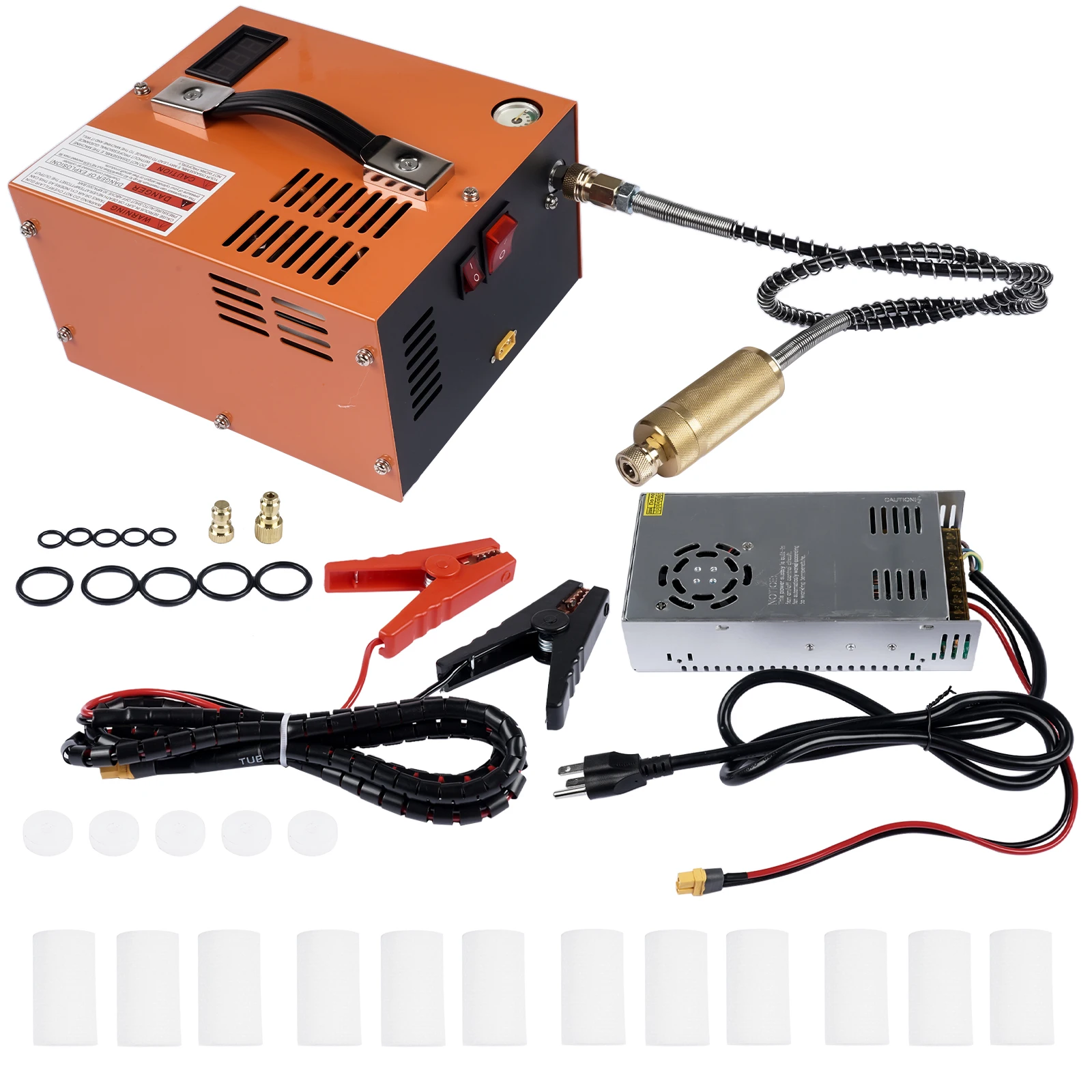 

AP03 Air Compressor 4500Psi 30Mpa 12V DC or 110V/220V AC with Converter for Paintball Cans