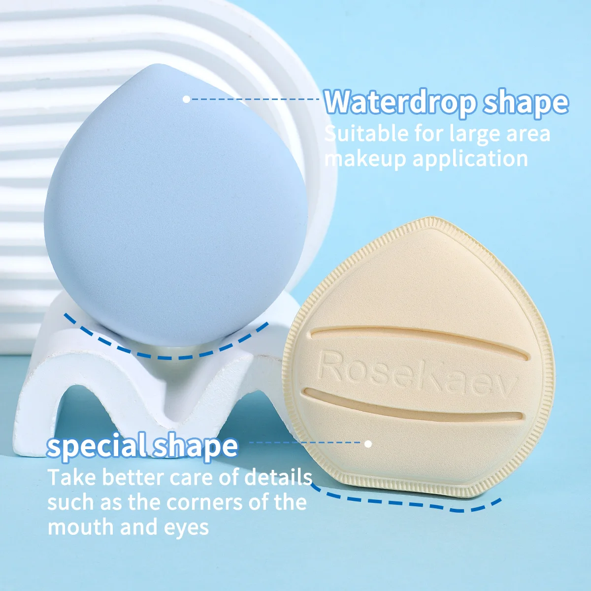 พัฟเบาะลมนุ่ม 3 ชิ้น แต่งหน้าพิเศษสำหรับรองพื้นชนิดน้ำ แต่งหน้าแบบใส ทั้งแบบเปียกและแบบแห้ง กล่องเก็บของเพื่อการจัดเก็บที่ง่ายดาย