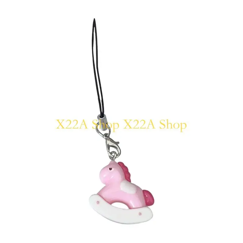 Unique Bright Colorful Horse Charm Phone Lanyard Keychain Fashion Accessory For Girls