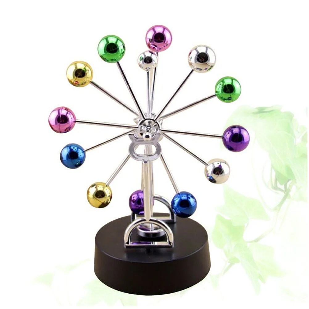 عجلة فيريس ملونة لسطح المكتب أداة علم الفيزياء الحركة الدائمة لمكتب ديكور المنزل والمدرسة تعليمية مونتيسوري #3