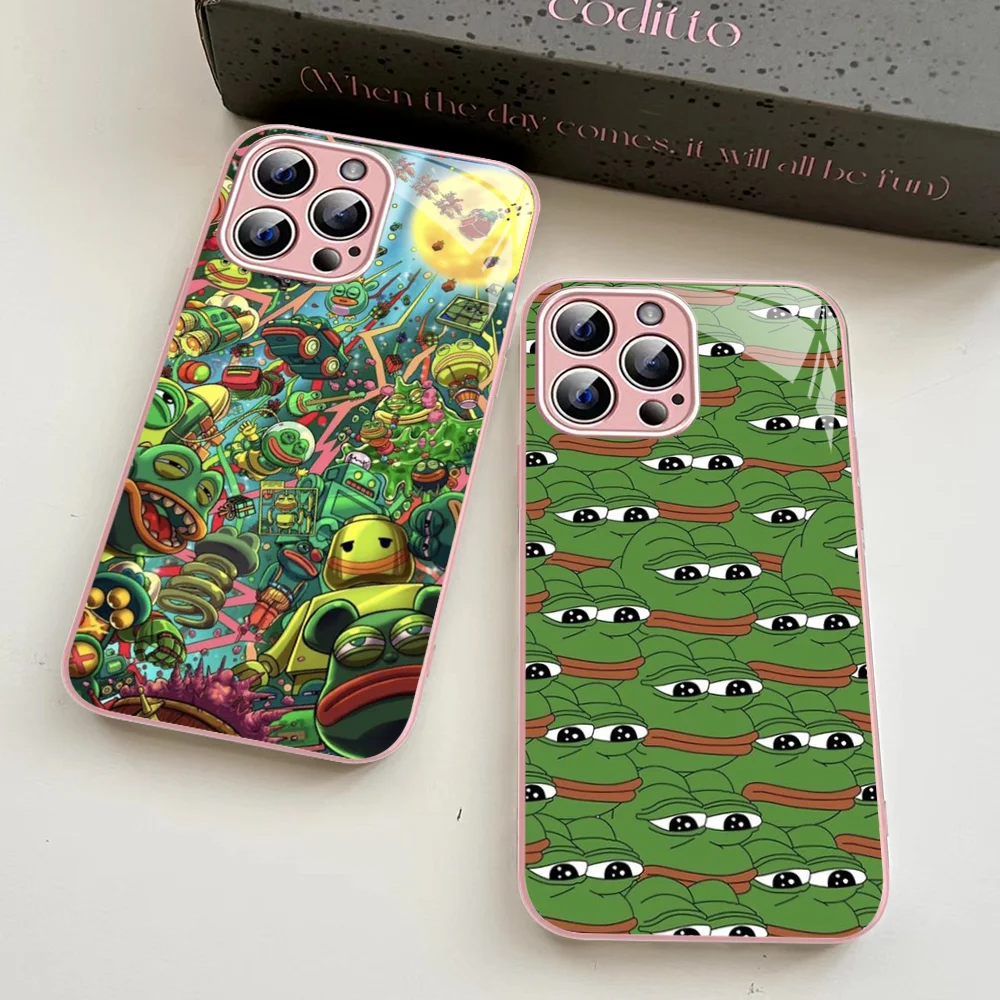 

Funny The Frog Phone Case For iPhone 14 13 12 Mini 11 Pro XS Max X XR 14 Plus Tempered Glass Cover