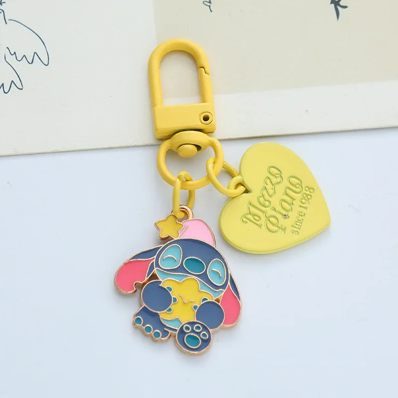 Anime Lilo & Stitch Keychain Cartoon Figure Stitch Angel Badge Pendant Cute Jewelry Accessories Car Backpack Key Holder