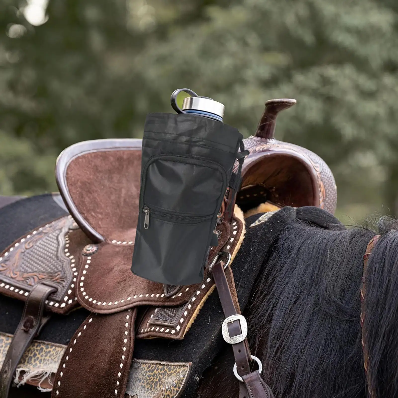 Bolsa para botella de agua para sillín, impermeable, multibolsillo, suministros agrícolas, bolsa para montar a caballo, para ejercicio, entrenamiento, playa, deportes de montaña