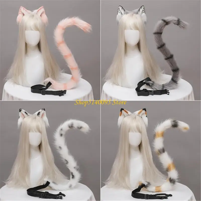 

DXAE Plush Cats Ears Headbands for Women Girls Soft Animal Ear Hairband Adjustable