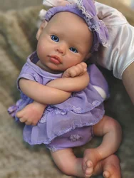 13Inch Open Eyes Full Body Silicone Reborn Girl Doll With Painted Bald Handmade Waterproof Flexible Reborn Baby Doll For Kids