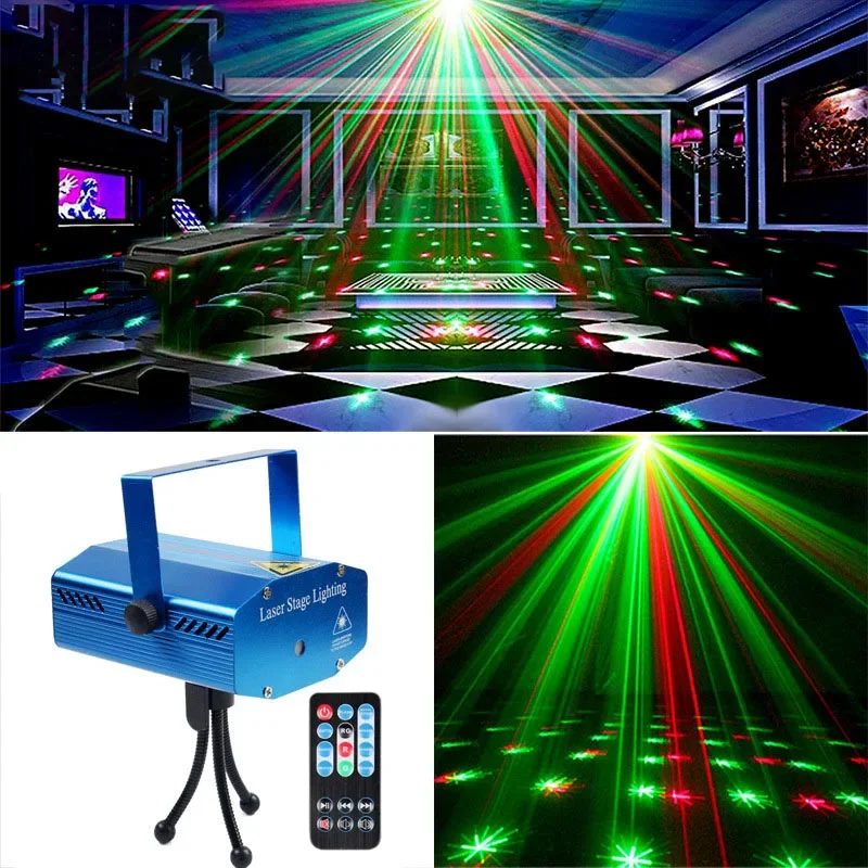 Portable Remote Control LED Stage Light DJ KTV Disco Party Lamp Projector Laser Lights for Wedding Christmas Projector Outdoor