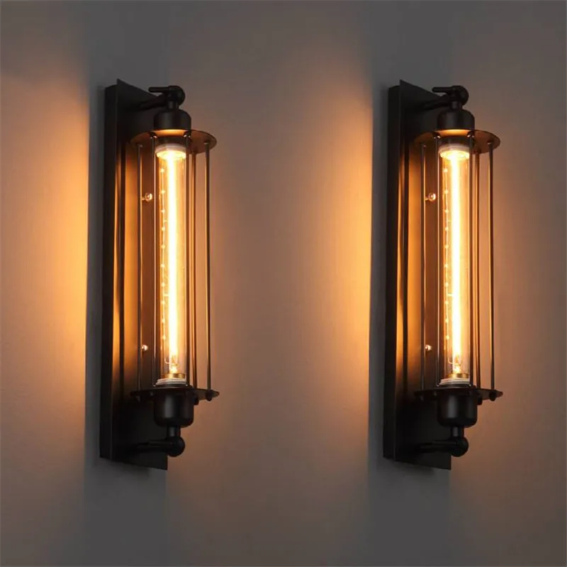 Industrial Edison Wall Sconce Retro Iron Alcatraz Lights Loft Decoration Interior Restaurant Bedside Wall Lamp Home Lighting