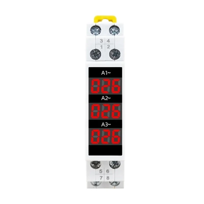 

Digital AmmeterDin Rail Mount 3 Phase Ampere Meter Mini Modular Current Meter Gauge Indicator