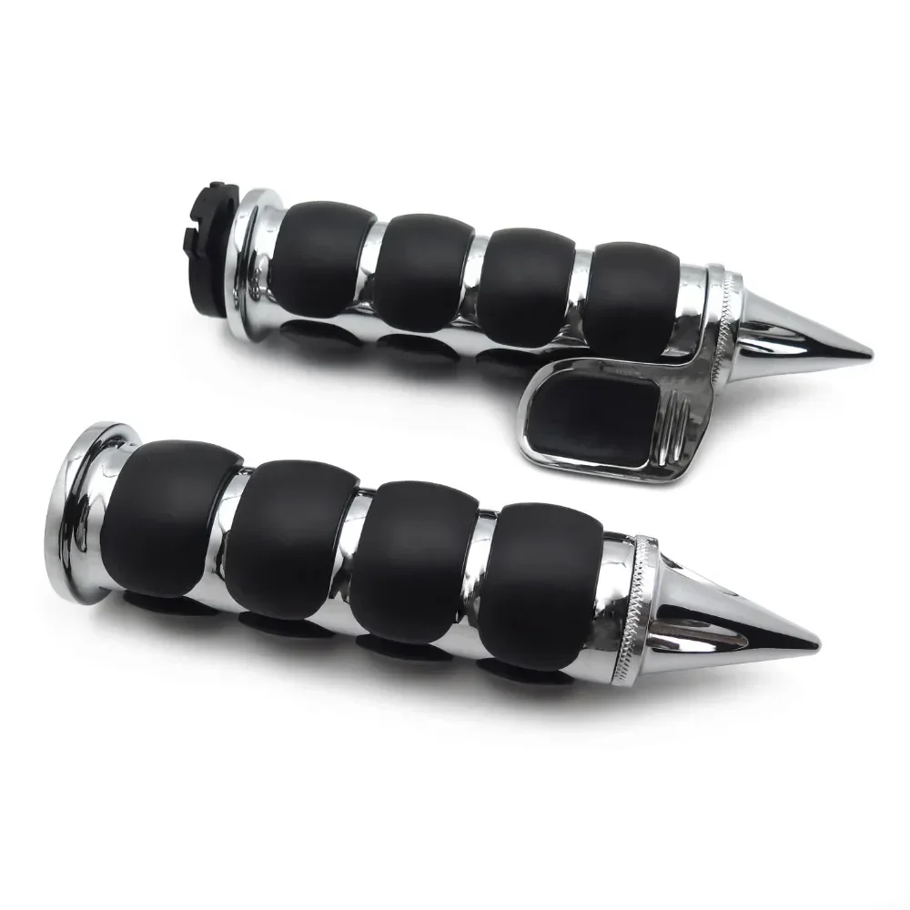 

Motorcycle Spike 1" Rubber Hand Grip with Contoured Throttle Boss for Harley Davisdon Chopper Bobber Tour