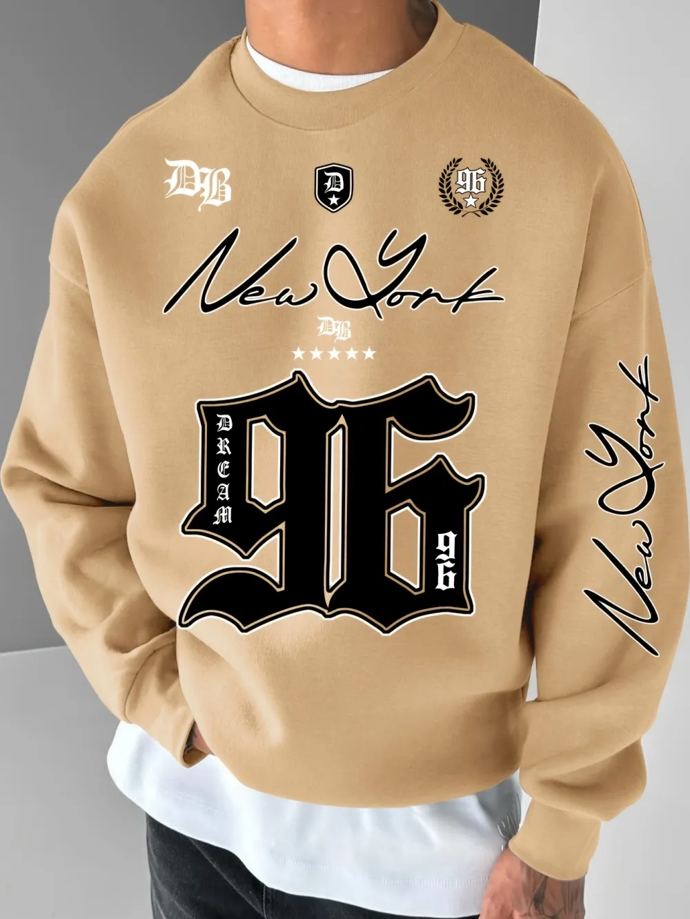 تي شيرت رجالي أوروبي وأمريكي موضة جديدة للخريف 96 مطبوع مريح ناعم بأكمام طويلة تي شيرت خارجي للشارع #3