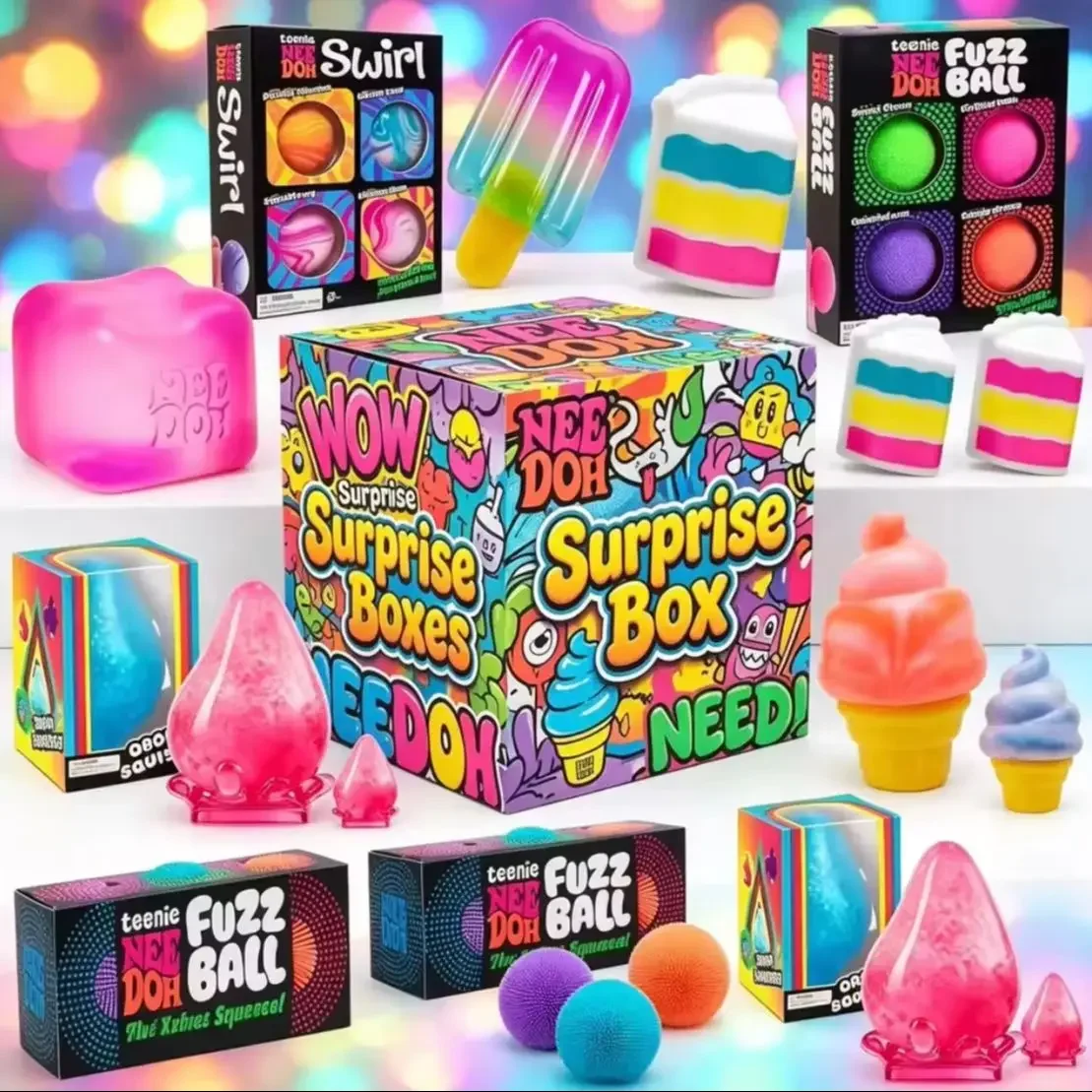 Needoh 100 Species Assorted Surprise Blind Box Slow Rebound Squeeze Fidget Toy Stress Relief Sensory Play Birthday Party Surpris