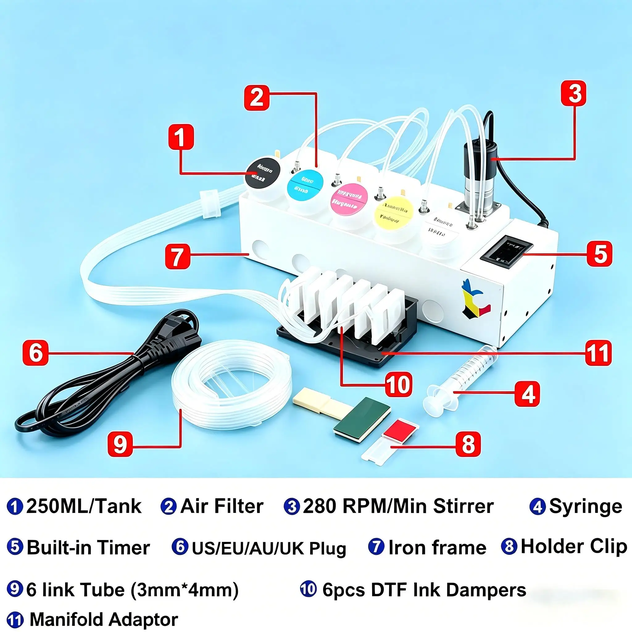 XP15000 DTF Convert Kit Ink System for Epson XP-15000 White Ink Tank With Printhead Manifold Adaptor Ink Damper XP 15000 CISS