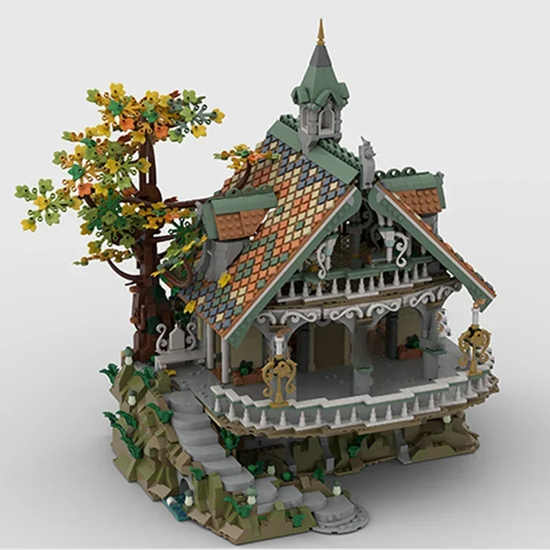 แหวน King Street View รุ่น Moc อาคารอิฐ The Last House เทคโนโลยี Modular Blocks ของขวัญของเล่นคริสต์มาส DIY ชุดประกอบ