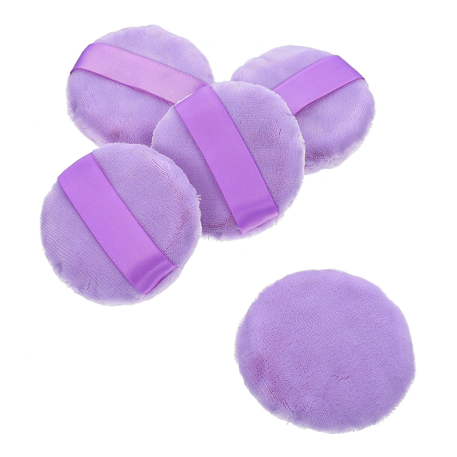 

5pcs Violet Makeup Applicator Tools Women Applicator Tools Loose Powder Puff Smooth Comfortable Safe Skin Travel Use