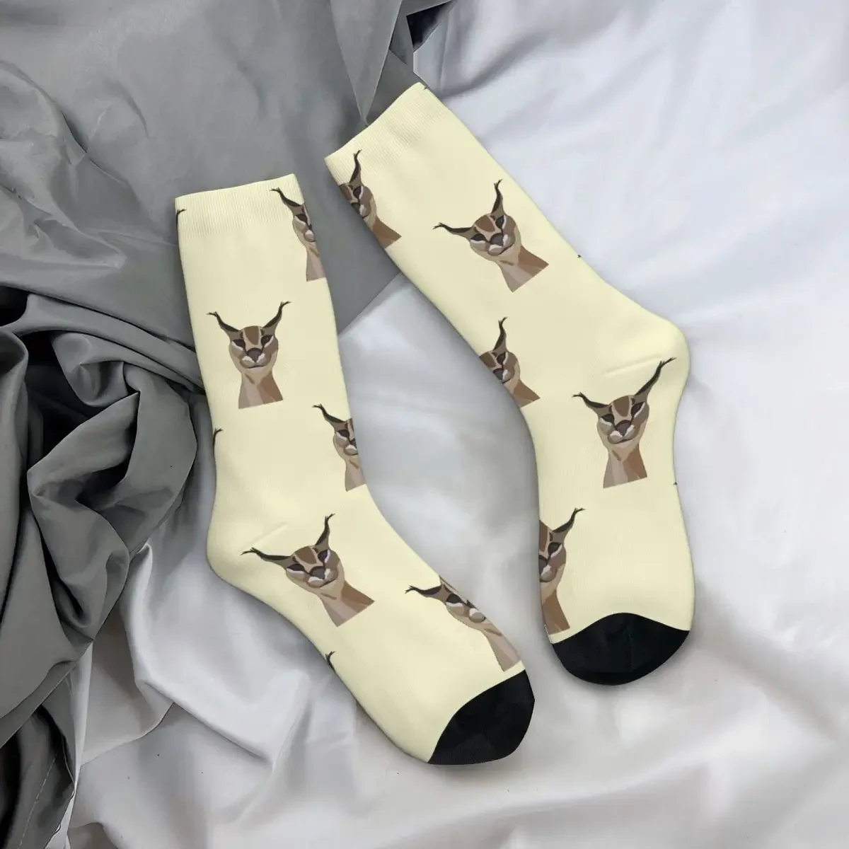 Hip Hop Vintage Zabloing Cat Meme Men Women Socks Big Floppa Anime Harajuku Novelty Happy Crew Sock Breathable Basketball Socks