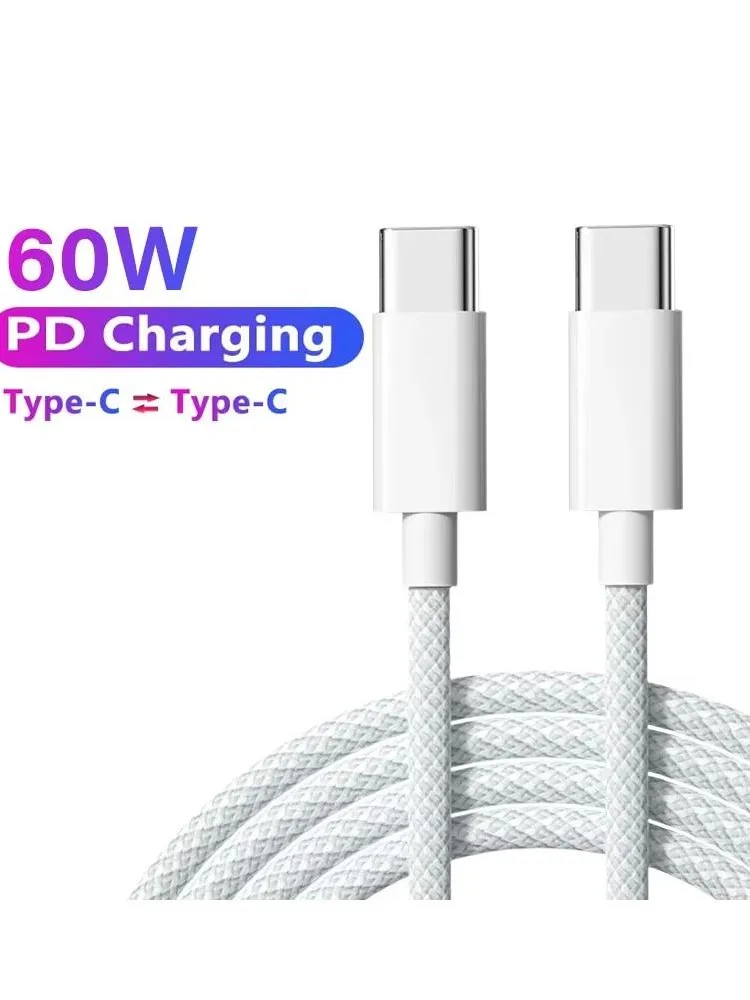 Câble USB-C PD 60W, connexion CarPlay exclusive pour Apple iPhone 16 15 série type-c vers type-c, câbles de charge rapide, ligne de données type-c
