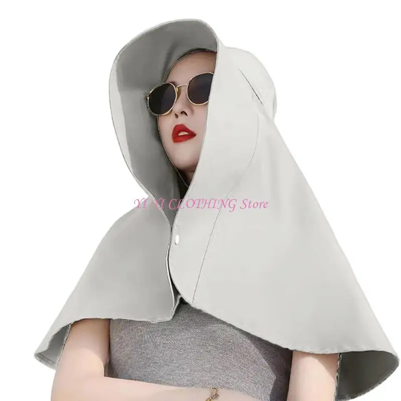 N5KF Women Coverage Coverage Sun Hat with Sun Protections Shield Shield Shawr Hat لنشاط في الهواء الطلق وارتداء إجازة الشاطئ #4