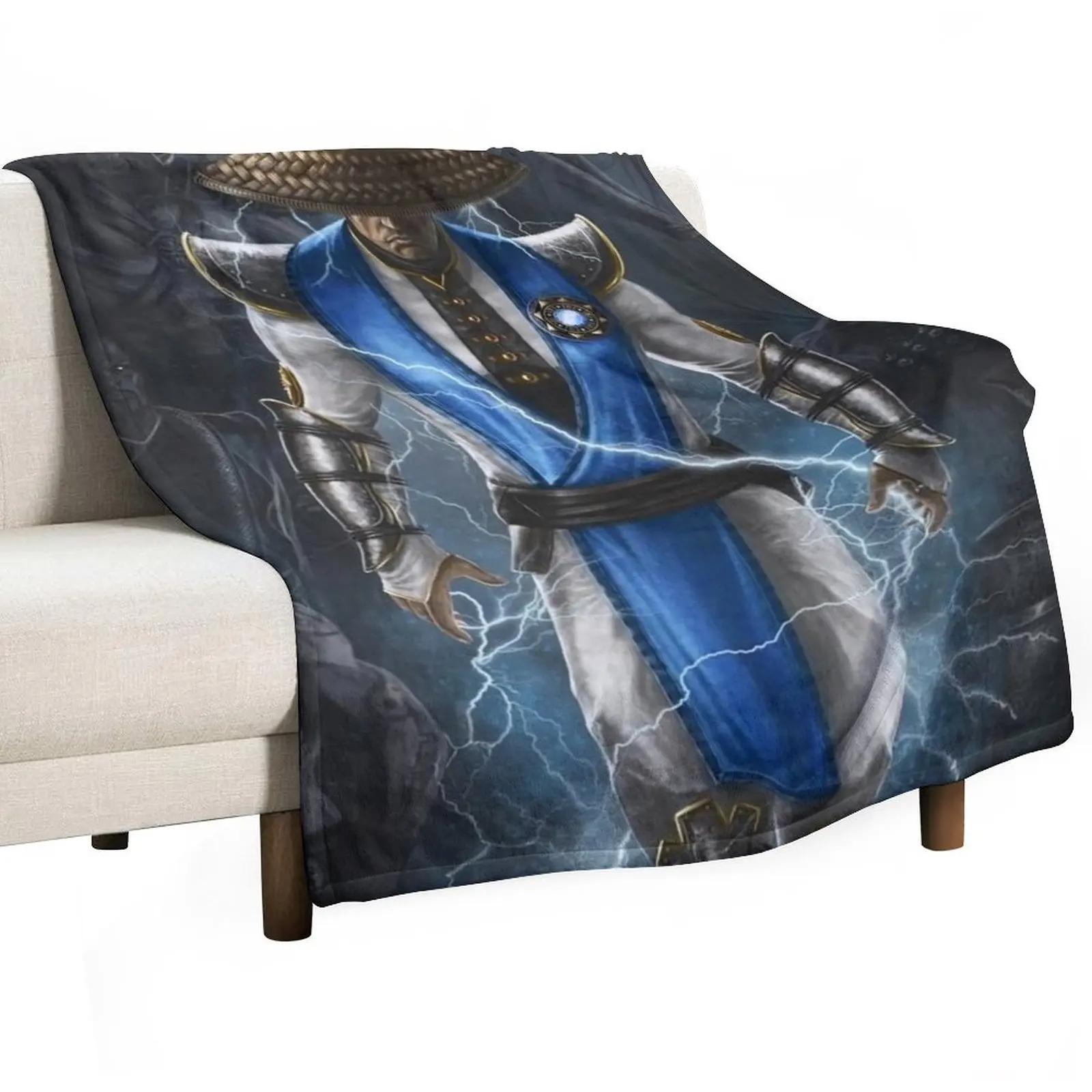 

Raiden Mortal Kombat Throw Blanket Giant Sofa Polar Winter beds For Decorative Sofa Blankets