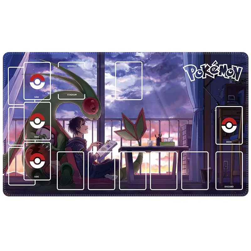 Pokemon PTCG Anime Pikachu Mimikyu Mew Anime Anti-slip Game Table Mat Dedicated Game Battle Card Mat Gift Toy