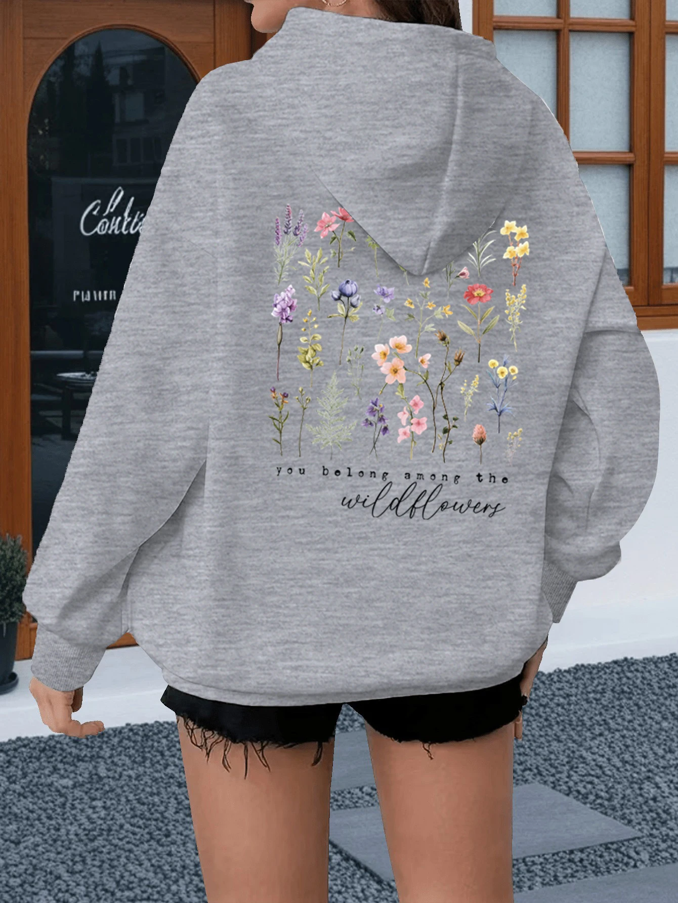 Bohemian Floral Wildflower Print Hoodies Vintage Christianity Women's Clothing Autumn Long Sleeve Motivational Quotes Hoody #4