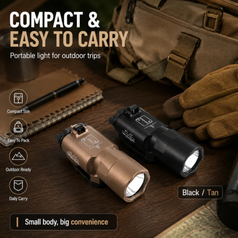 High‑Output Alloy Flashlight Quick‑Attach Holder Shock‑Resistant Lamp for Outside Night Activities