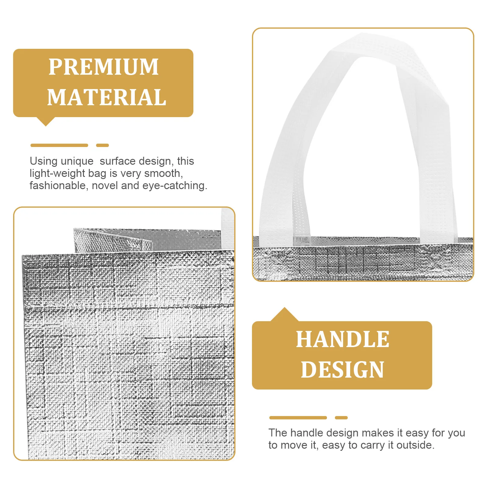 

12pcs Reusable Grocery Tote Bags Lightweight Non-Woven Fabric Waterproof Foldable Storage Tote Large Capacity Wedding Party Gift