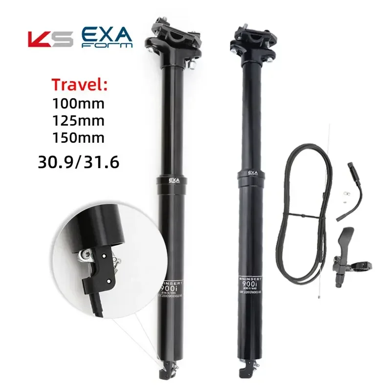 KS EXA Wire Control 900i Lift Seat Tube Mountain Bike 30.9/31.6mm Inner Cable 345/395/445 Hydraulic Telescopic Seat Post For MTB