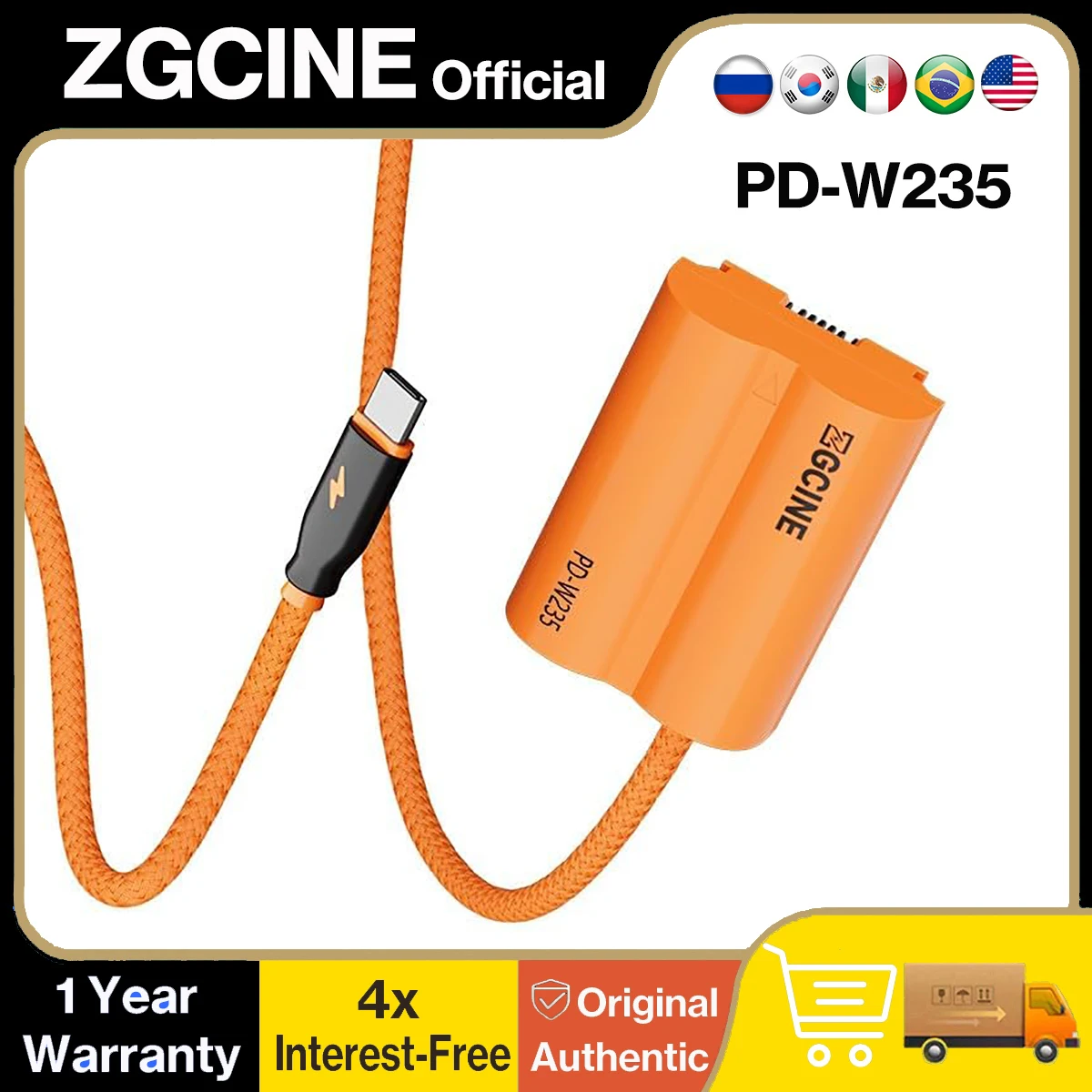 

Кабель-имитатор аккумулятора ZGCINE USB-C PD для NP-W235, 23,6 дюйма, для Fujifilm X‑T5 X‑S20 X‑T4 X‑H2S X‑H2 GFX50SII GFX100S GFX100SII GFX100II