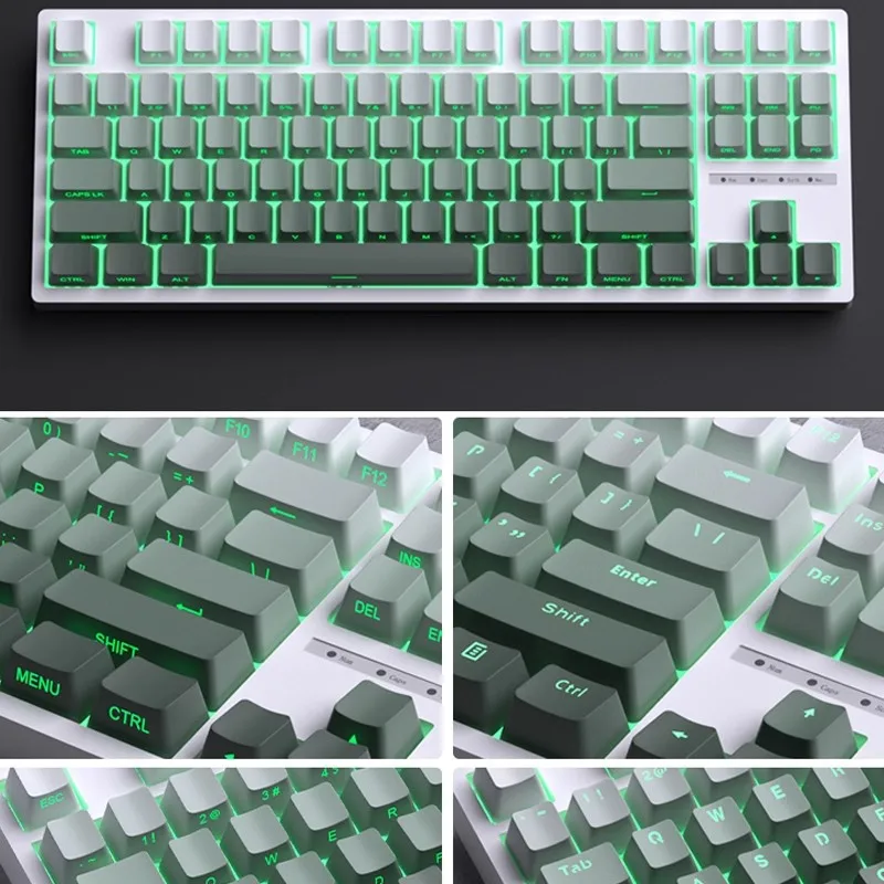 Ivy Gradient Keycaps 134 Keys Side Printed Backlit Two-Tone PBT OEM Profile for Mechanical Keyboard