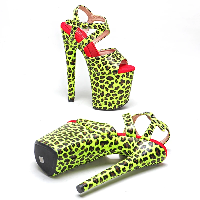 Leecabe 8Inch/20cm Leopard print upper Trendy fashion Platform Sandals  party High Heels stripper heel Pole Dance Shoes