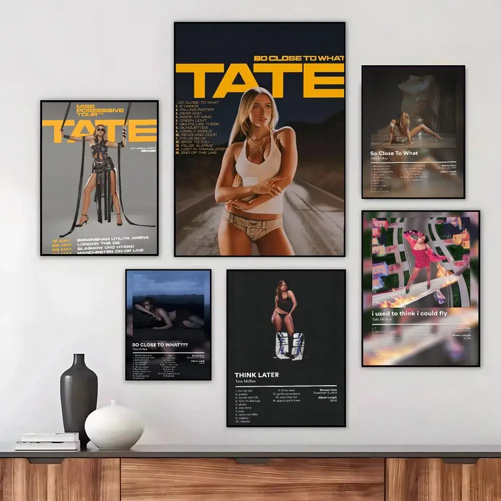 Pop Singer  T-Tate McRae Poster Wall Art Printed Decor Sticker Stylish Home Gift for Living Room Bedroom Corridor Cafe