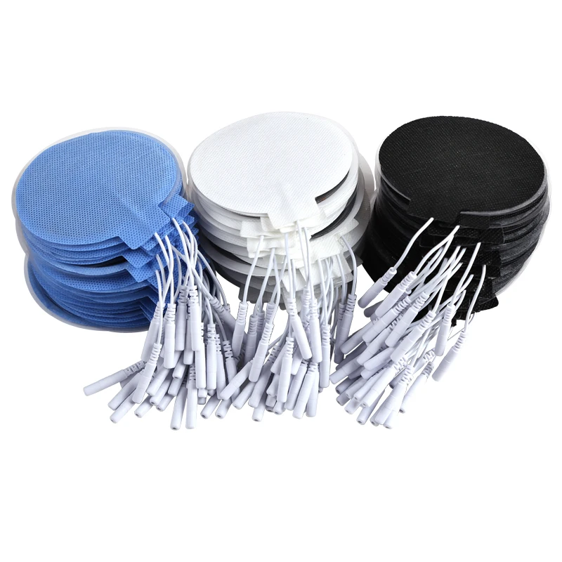 Almohadillas de electrodos de Gel autoadhesivas para acupuntura TENS reutilizables de 8,5 CM, electrodos de 2,0mm para masajeador de Terapia Digital TENS