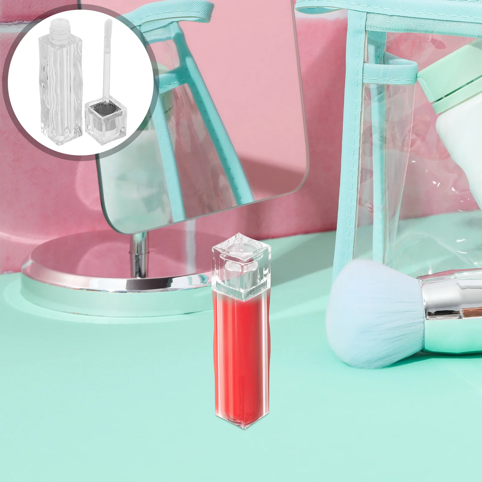 

10Pcs Crystal Clear Transparent Lip Gloss Tubes Empty Refillable Cosmetics Containers DIY Lipstick Packaging Travel Daily Use