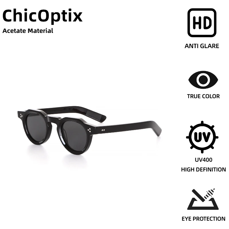 ChicOptix mode Vintage Rivet Design femmes lunettes de soleil acétate hommes marque de luxe lunettes de soleil de créateur UV400 lentilles en Nylon